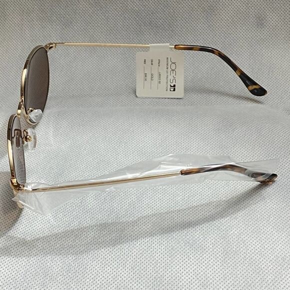 Joe’s Jeans Round Gold Tortoise Accent Sunglasses - Picture 4 of 9